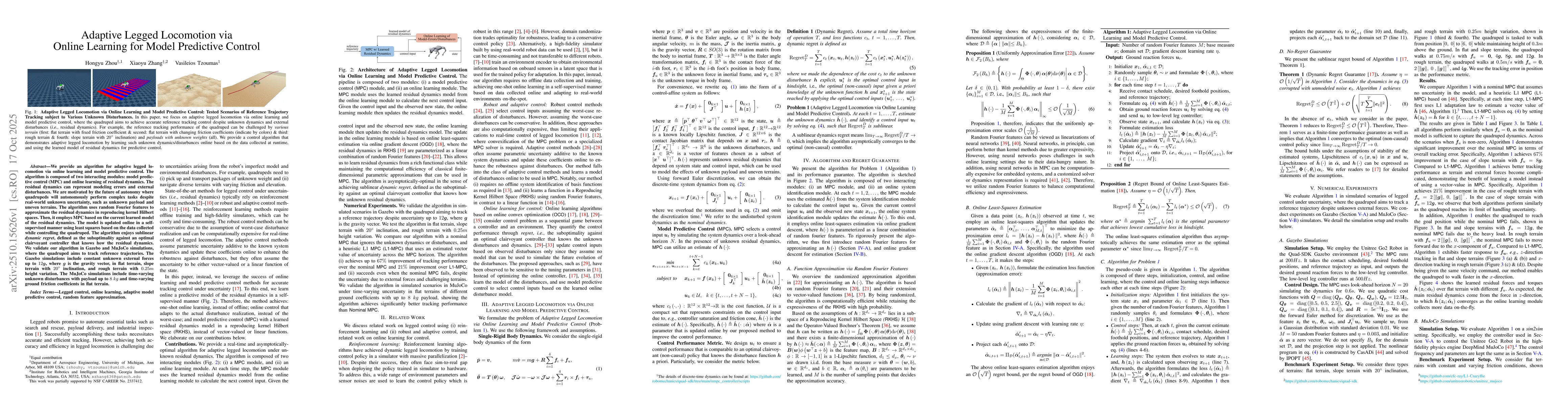 Thumbnail for Adaptive Legged Locomotion via Online Learning for Model Predictive
  Control