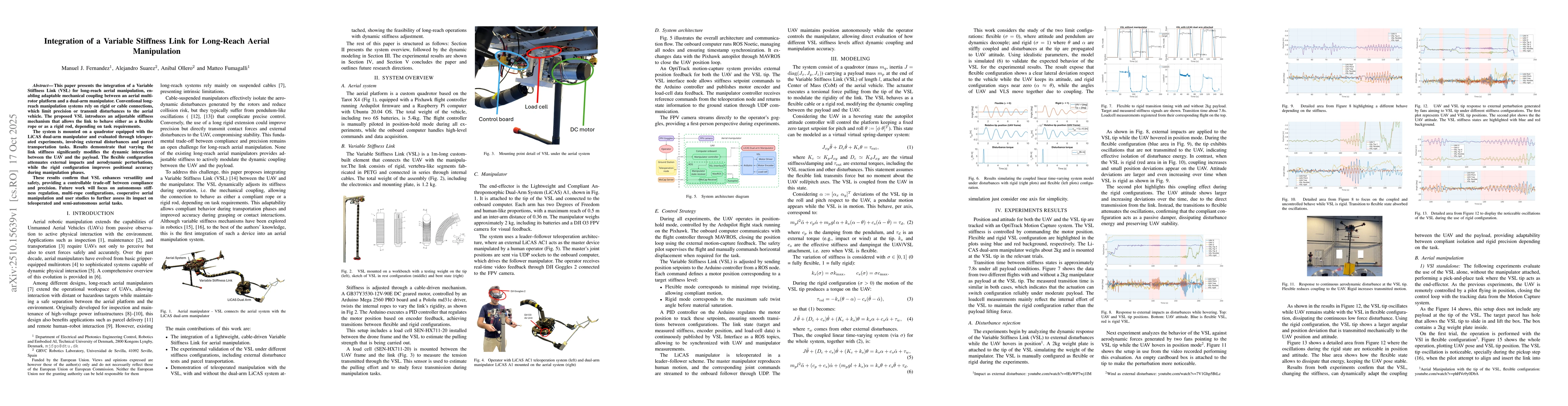 Thumbnail for Integration of a Variable Stiffness Link for Long-Reach Aerial
  Manipulation