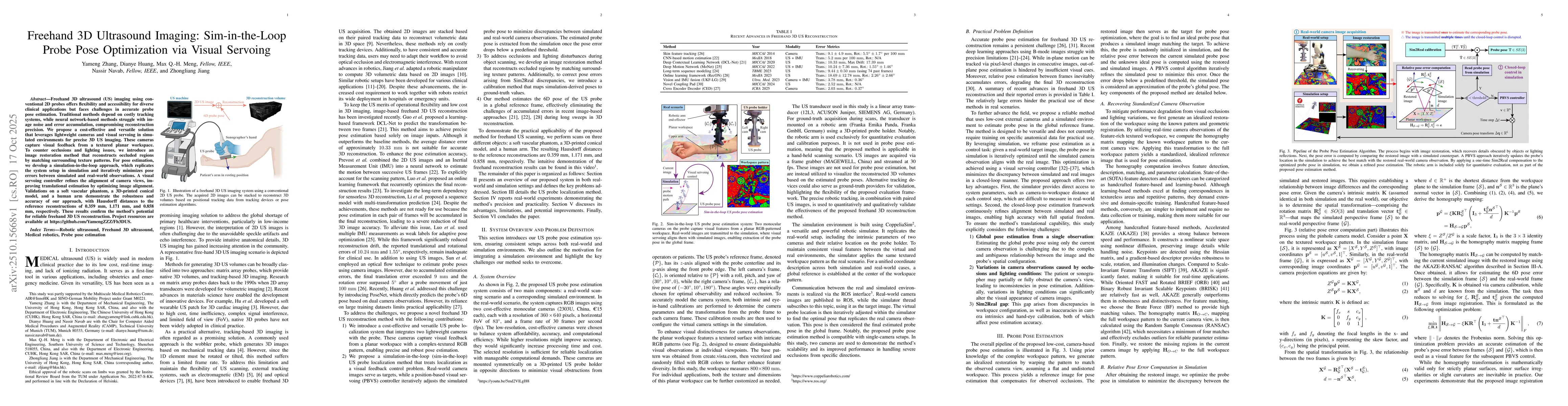 Thumbnail for Freehand 3D Ultrasound Imaging: Sim-in-the-Loop Probe Pose Optimization
  via Visual Servoing
