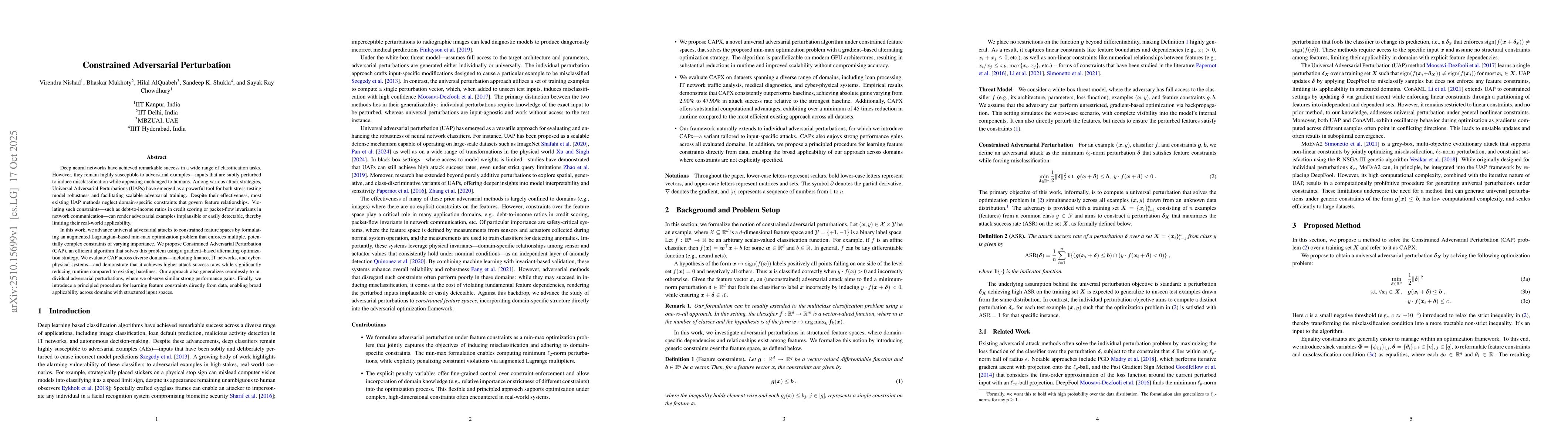 Thumbnail for Constrained Adversarial Perturbation