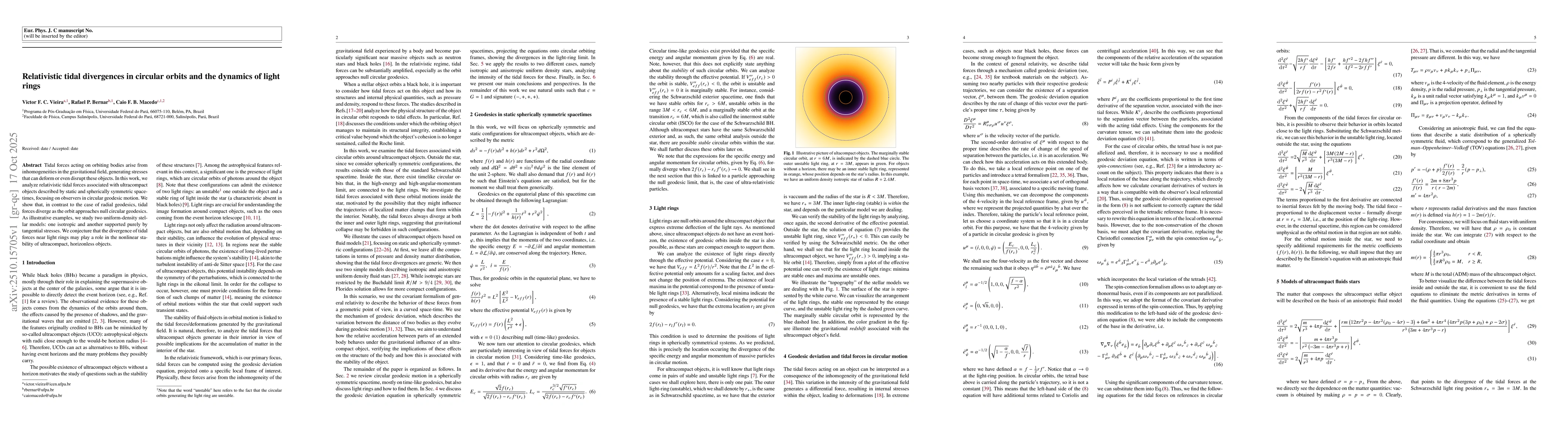 Thumbnail for Relativistic tidal divergences in circular orbits and the dynamics of
  light rings
