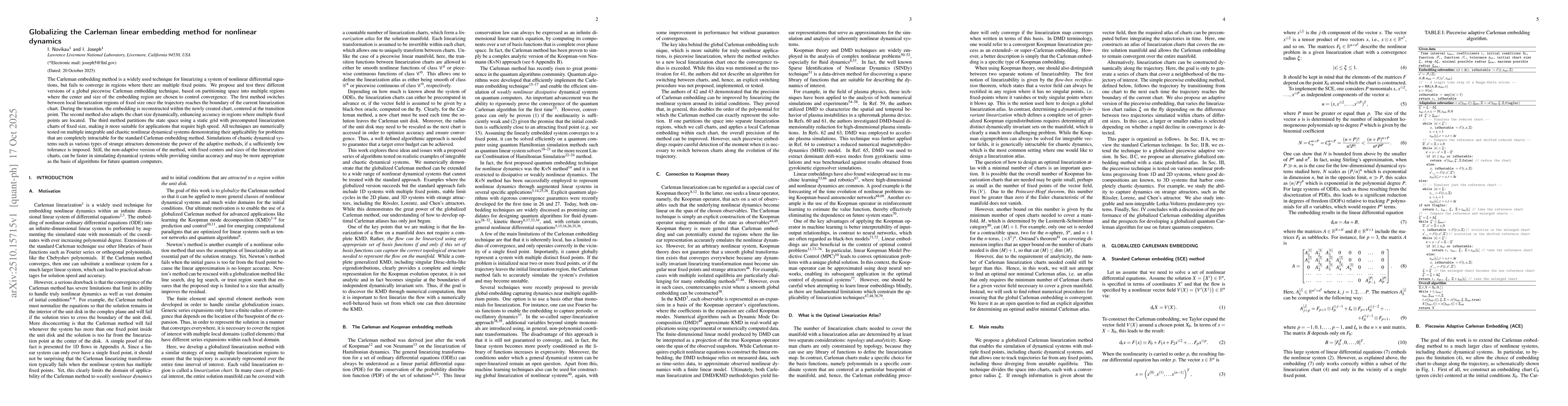 Thumbnail for Globalizing the Carleman linear embedding method for nonlinear dynamics