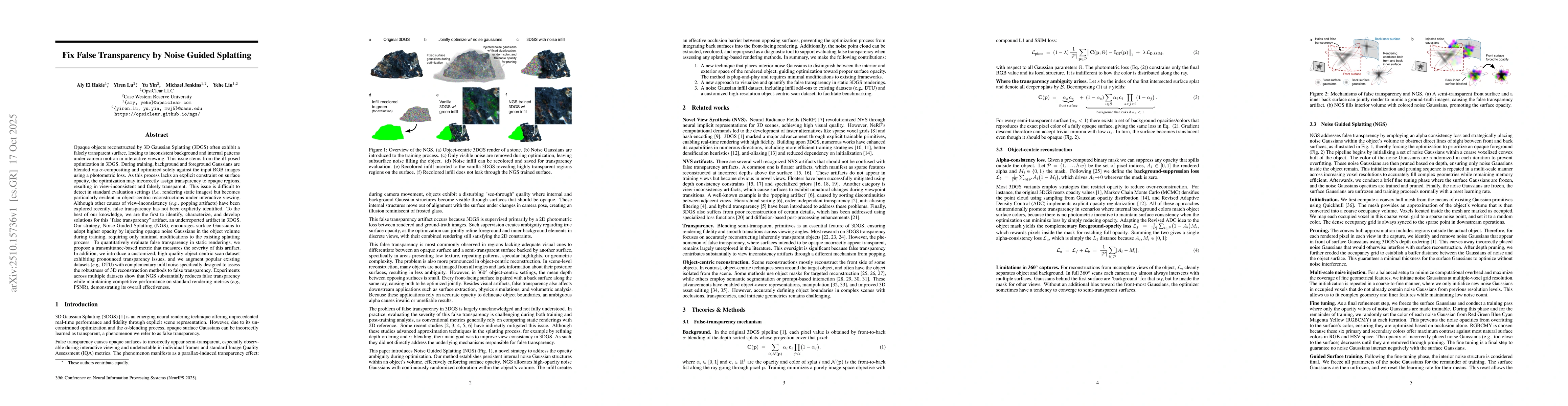 Thumbnail for Fix False Transparency by Noise Guided Splatting