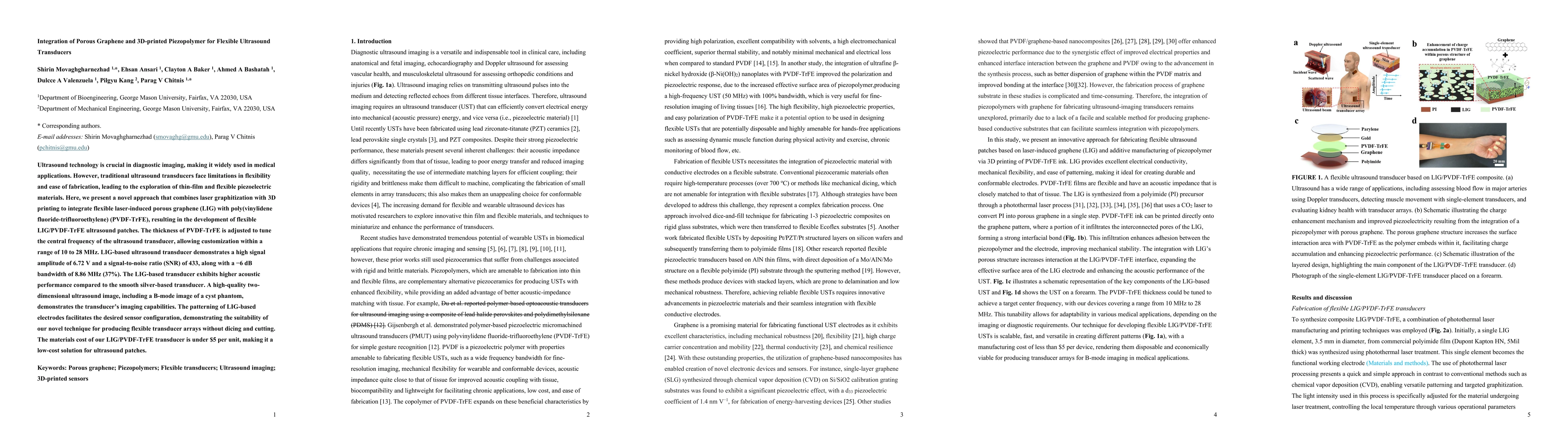 Thumbnail for Integration of Porous Graphene and 3D-printed Piezopolymer for Flexible
  Ultrasound Transducers