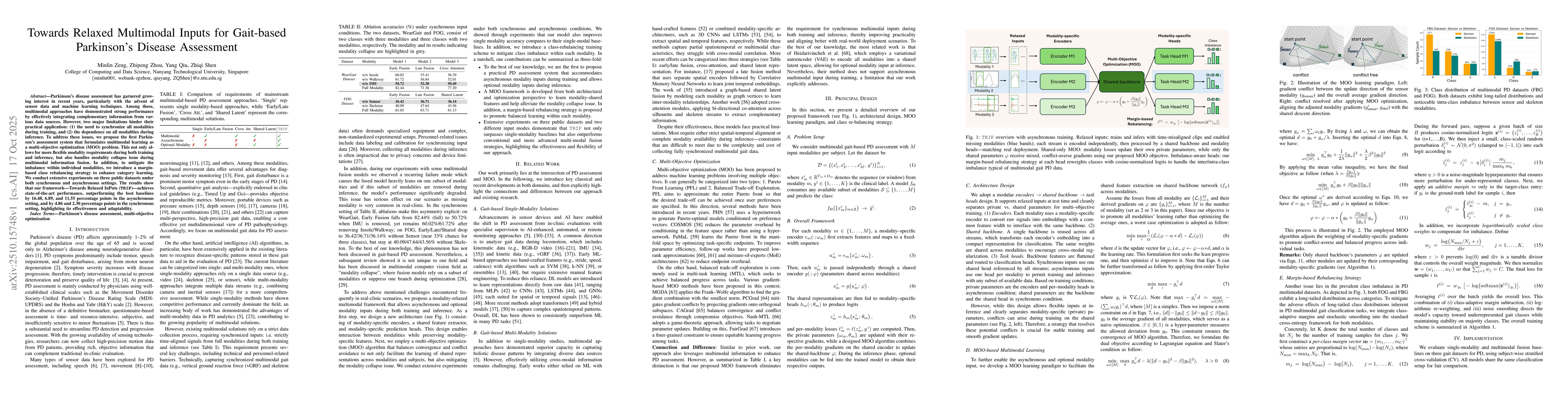 Thumbnail for Towards Relaxed Multimodal Inputs for Gait-based Parkinson's Disease
  Assessment