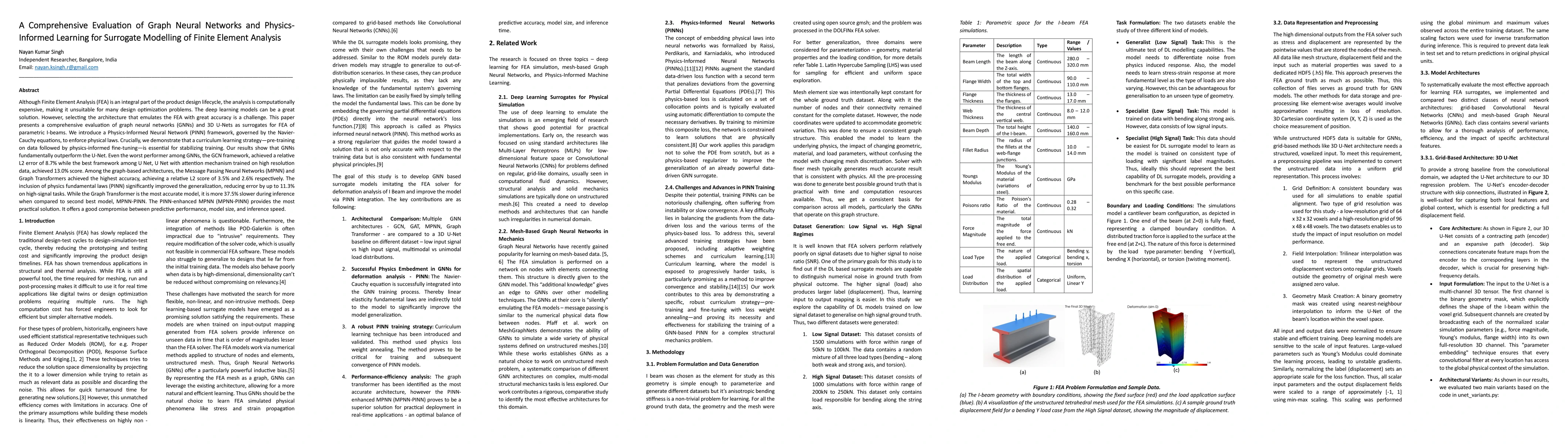Thumbnail for A Comprehensive Evaluation of Graph Neural Networks and Physics Informed
  Learning for Surrogate Modelling of Finite Element Analysis
