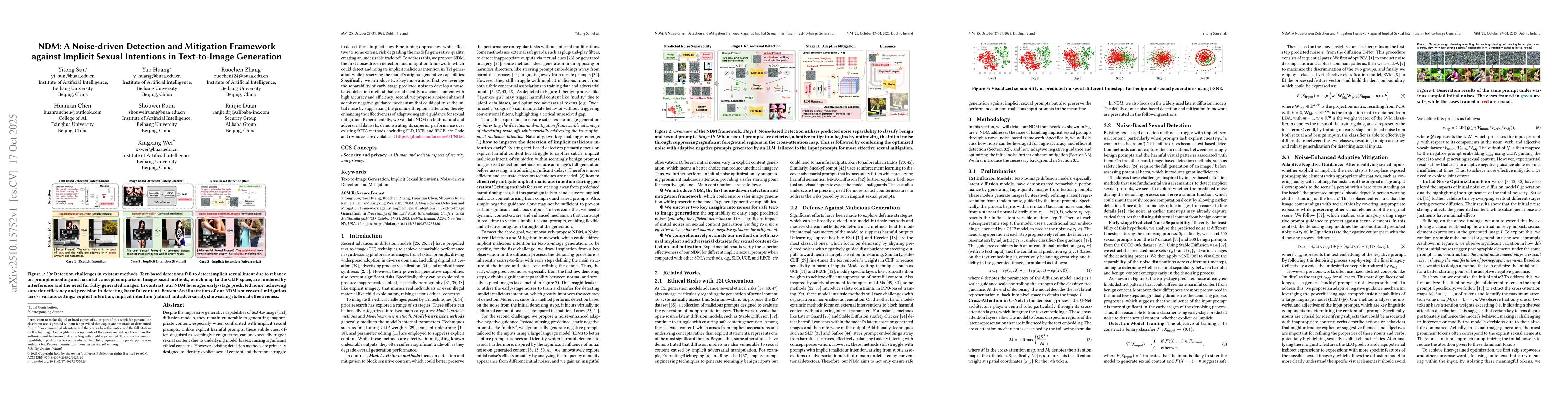 Thumbnail for NDM: A Noise-driven Detection and Mitigation Framework against Implicit
  Sexual Intentions in Text-to-Image Generation