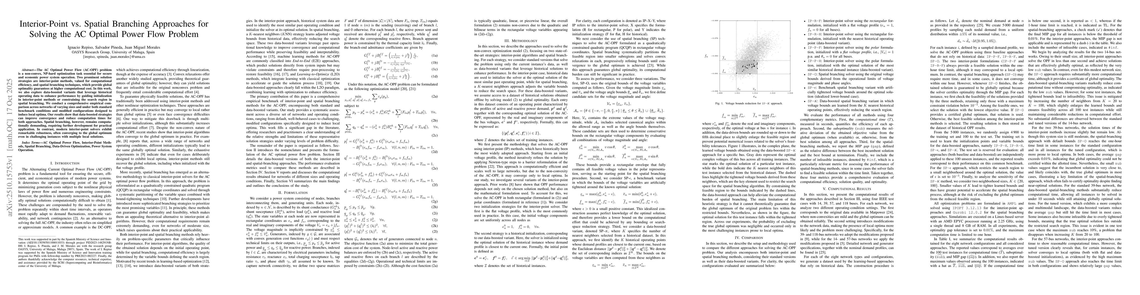 Thumbnail for Interior-Point vs. Spatial Branching Approaches for Solving the AC
  Optimal Power Flow Problem
