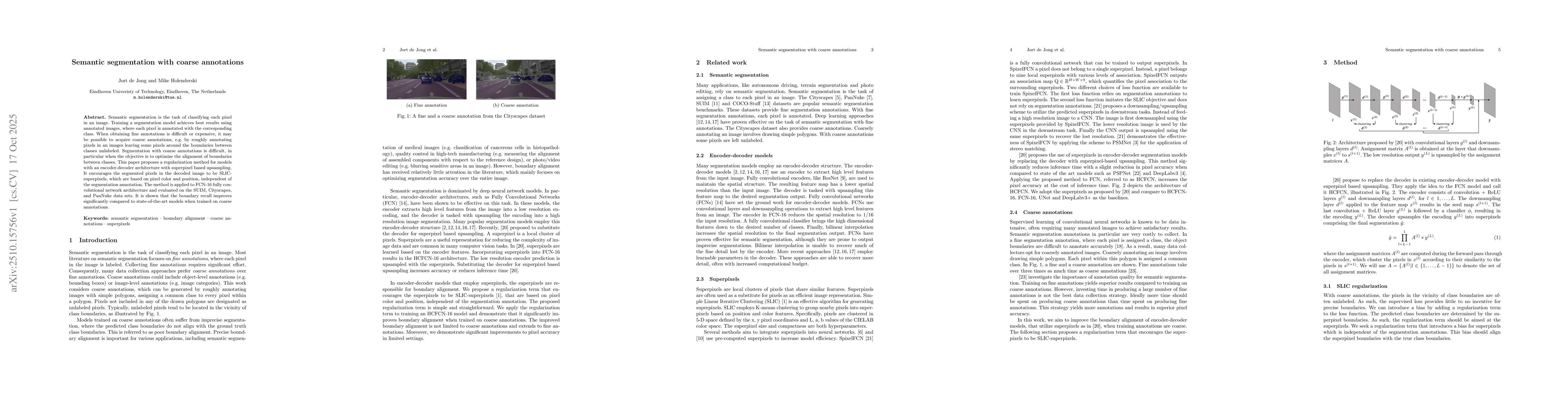 Thumbnail for Semantic segmentation with coarse annotations