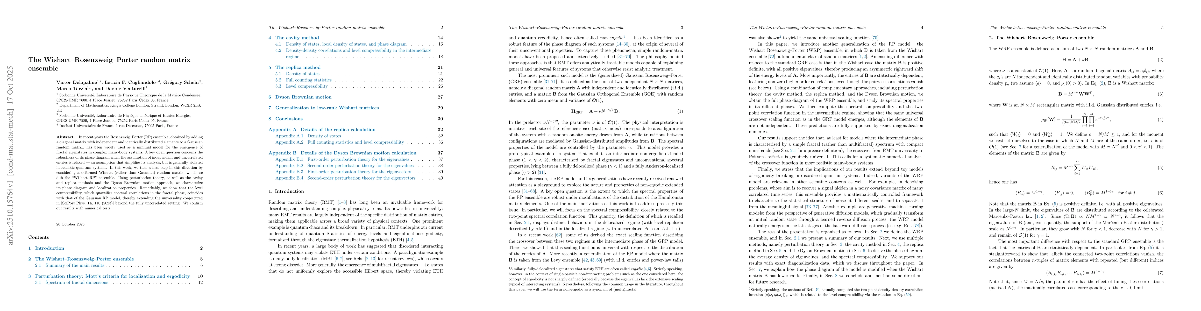 Thumbnail for The Wishart--Rosenzweig--Porter random matrix ensemble