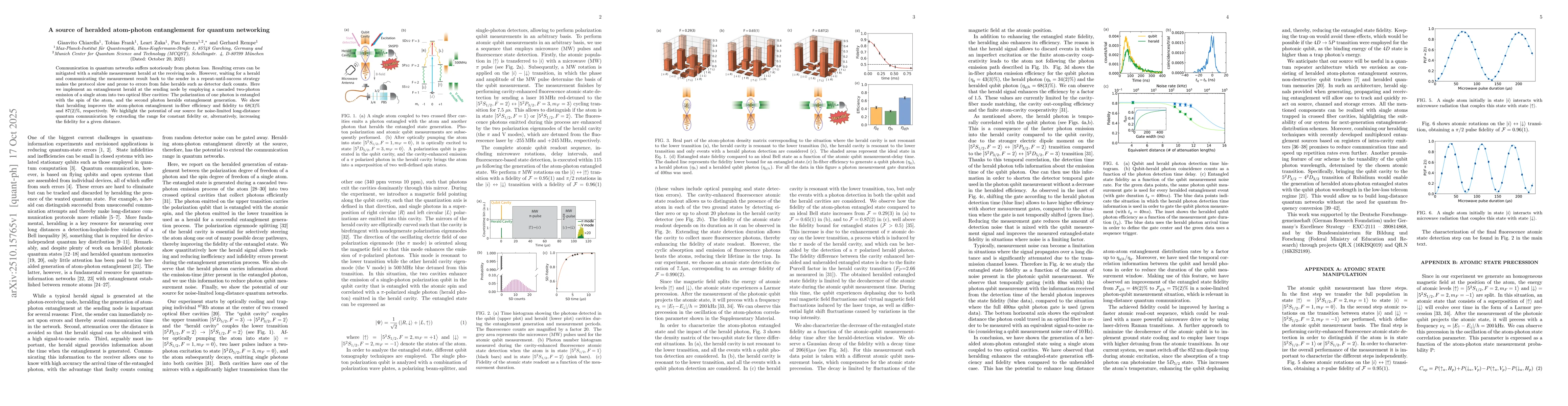 Thumbnail for A source of heralded atom-photon entanglement for quantum networking