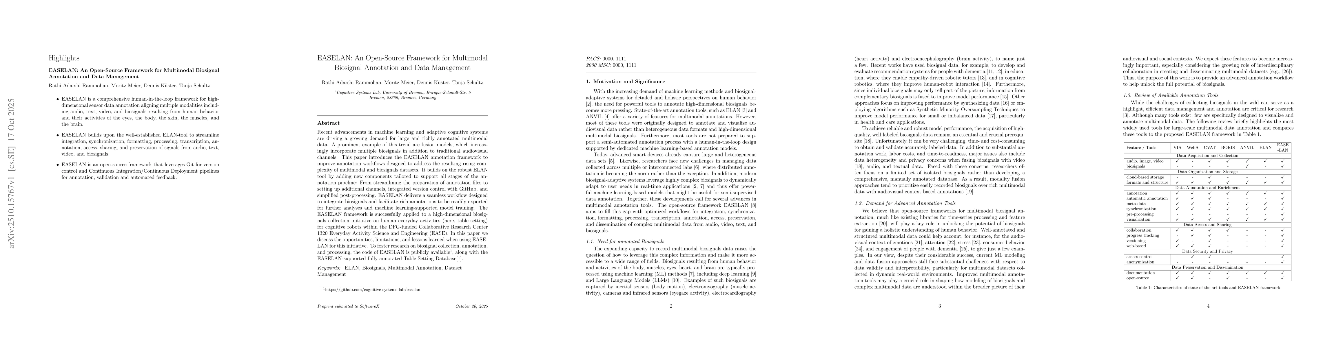 Thumbnail for EASELAN: An Open-Source Framework for Multimodal Biosignal Annotation
  and Data Management