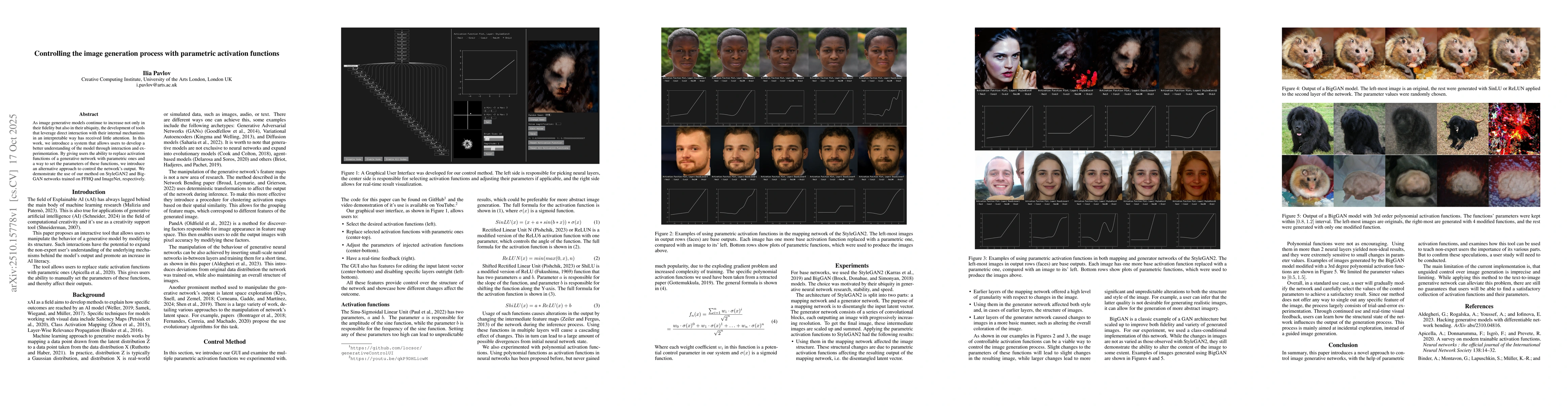 Thumbnail for Controlling the image generation process with parametric activation
  functions