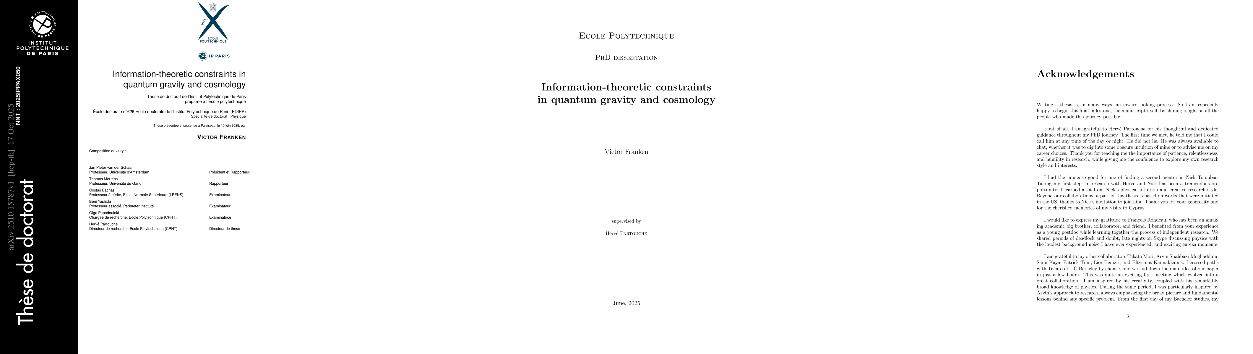 Thumbnail for Information-theoretic constraints in quantum gravity and cosmology