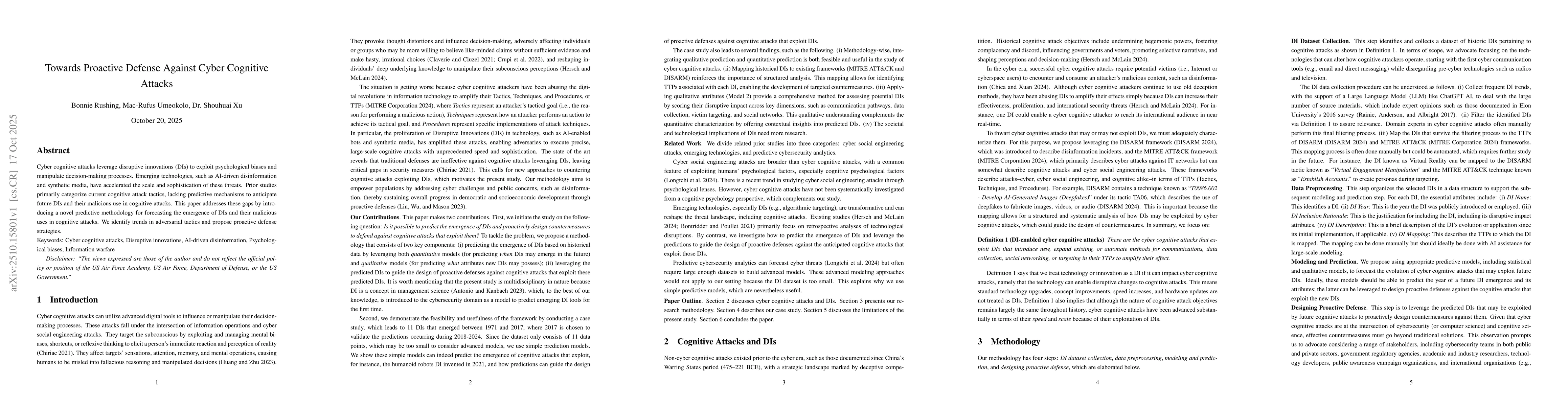 Thumbnail for Towards Proactive Defense Against Cyber Cognitive Attacks