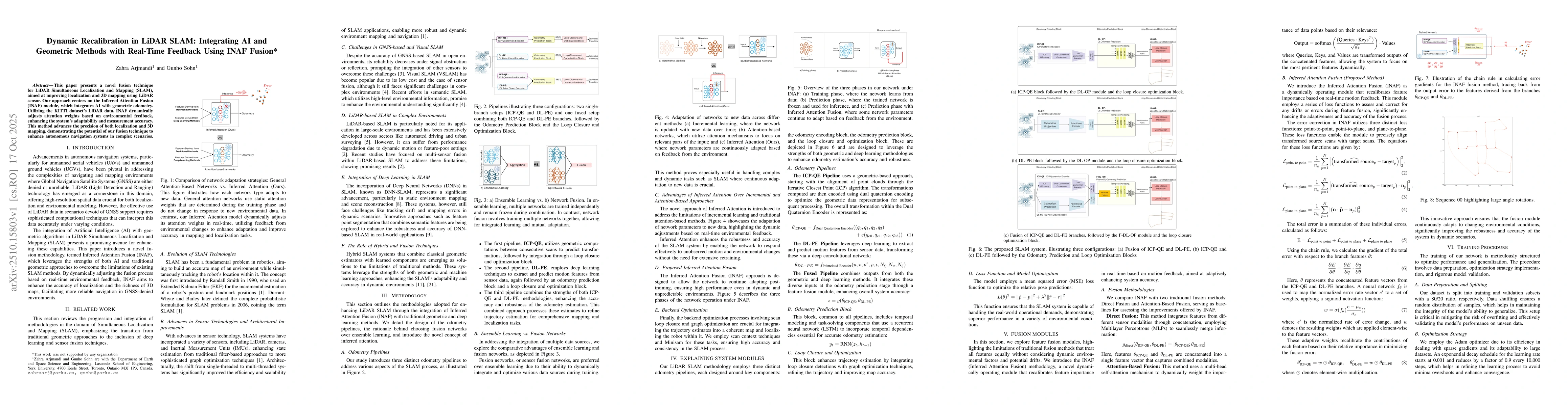 Thumbnail for Dynamic Recalibration in LiDAR SLAM: Integrating AI and Geometric
  Methods with Real-Time Feedback Using INAF Fusion