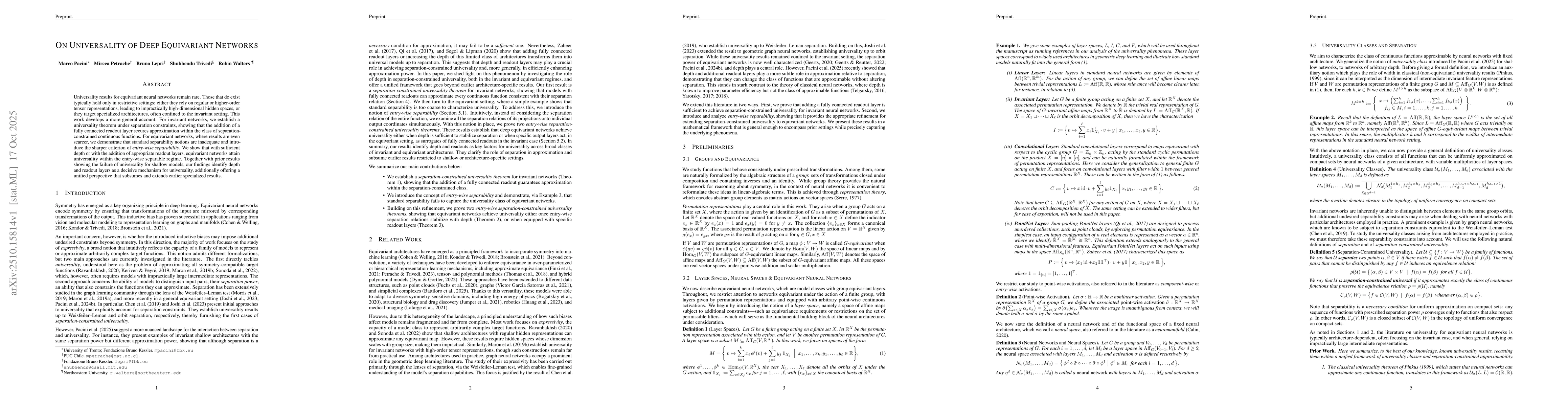 Thumbnail for On Universality of Deep Equivariant Networks