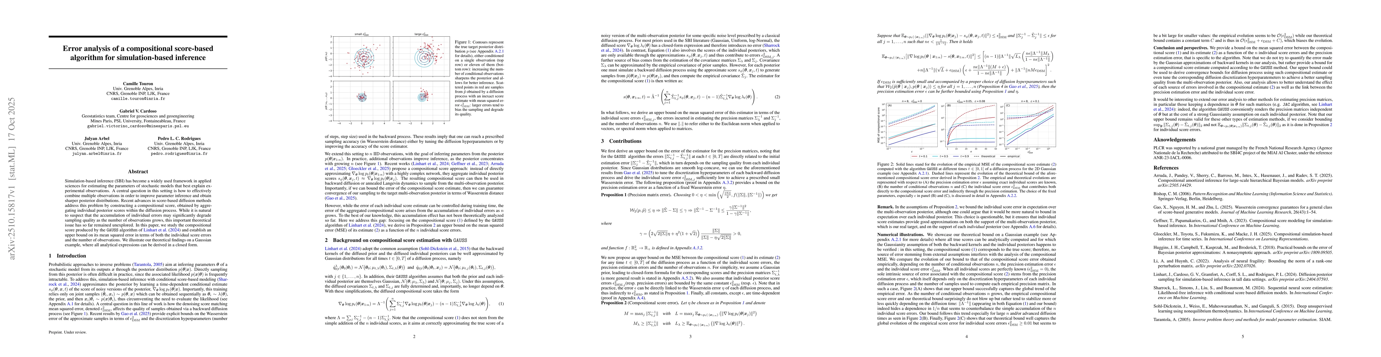 Thumbnail for Error analysis of a compositional score-based algorithm for
  simulation-based inference