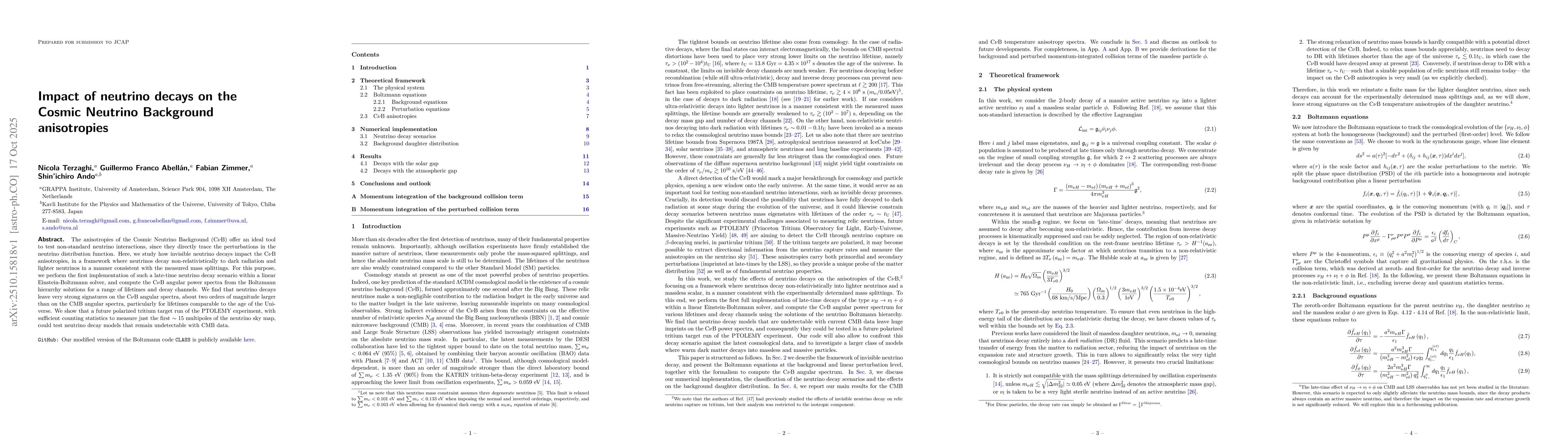 Thumbnail for Impact of neutrino decays on the Cosmic Neutrino Background anisotropies