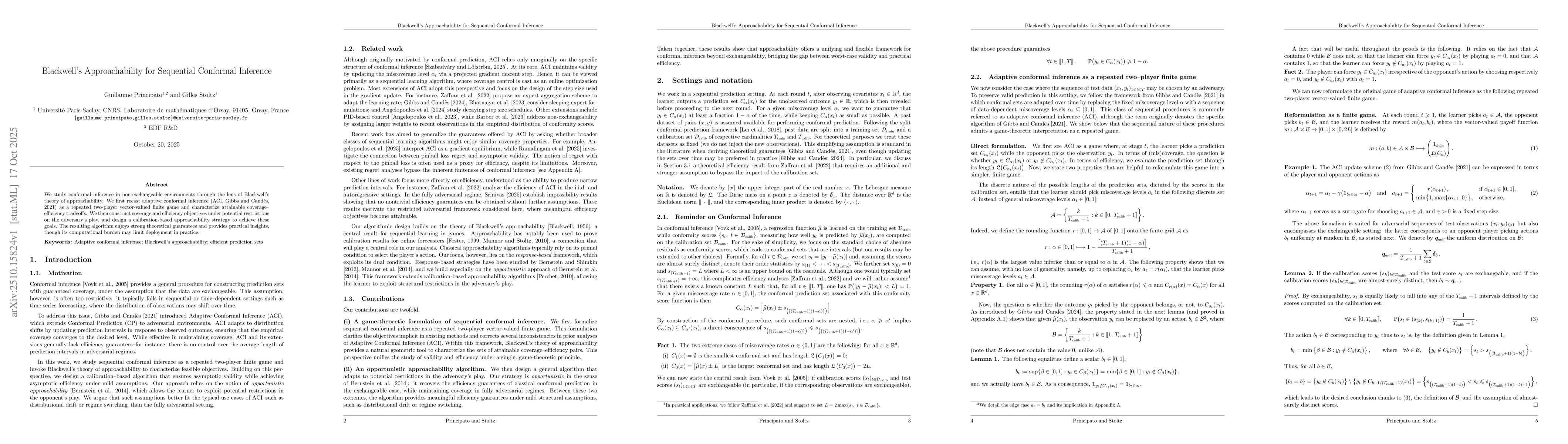 Thumbnail for Blackwell's Approachability for Sequential Conformal Inference