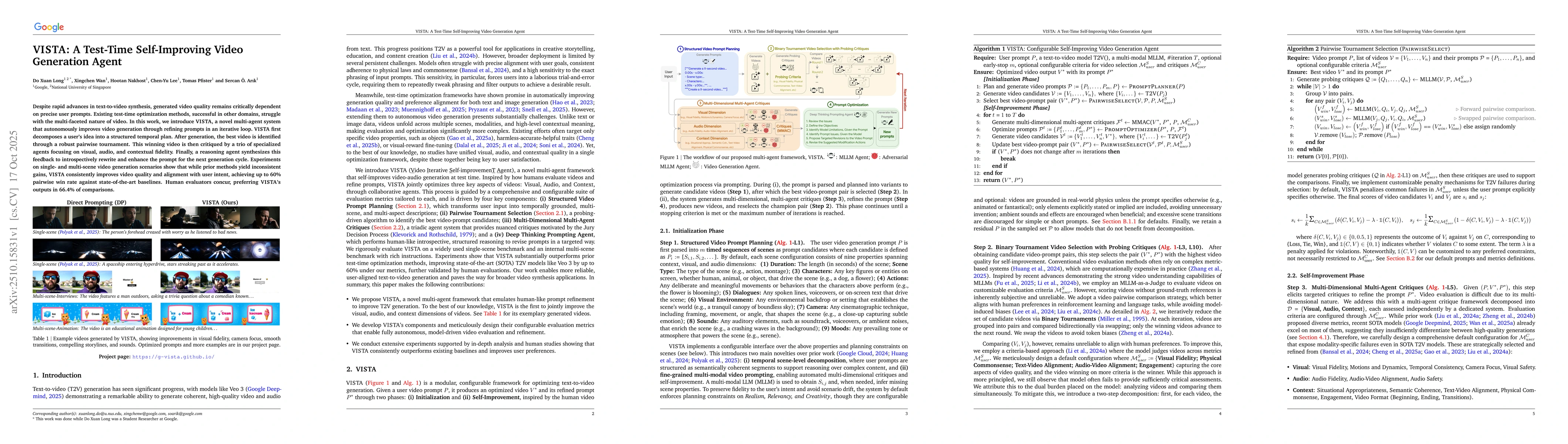Thumbnail for VISTA: A Test-Time Self-Improving Video Generation Agent