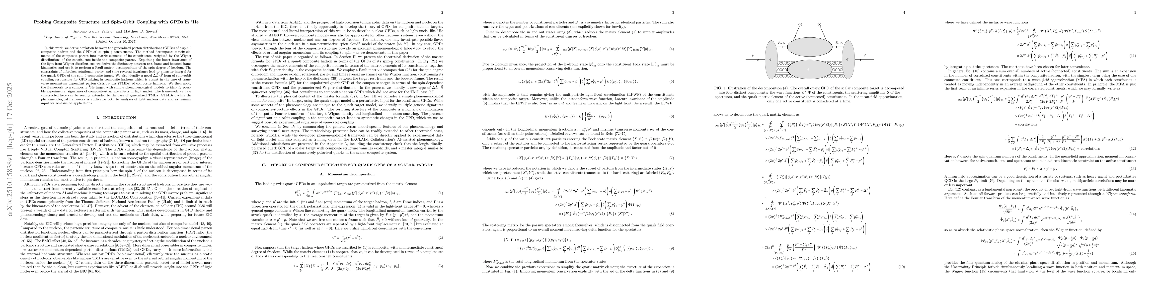 Thumbnail for Probing Composite Structure and Spin-Orbit Coupling with GPDs in
  ${}^{4}$He