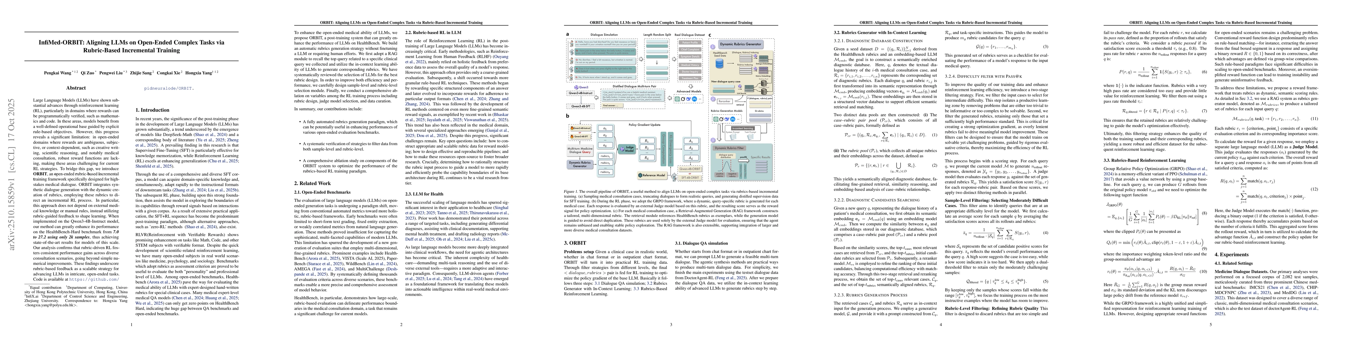 Thumbnail for InfiMed-ORBIT: Aligning LLMs on Open-Ended Complex Tasks via
  Rubric-Based Incremental Training