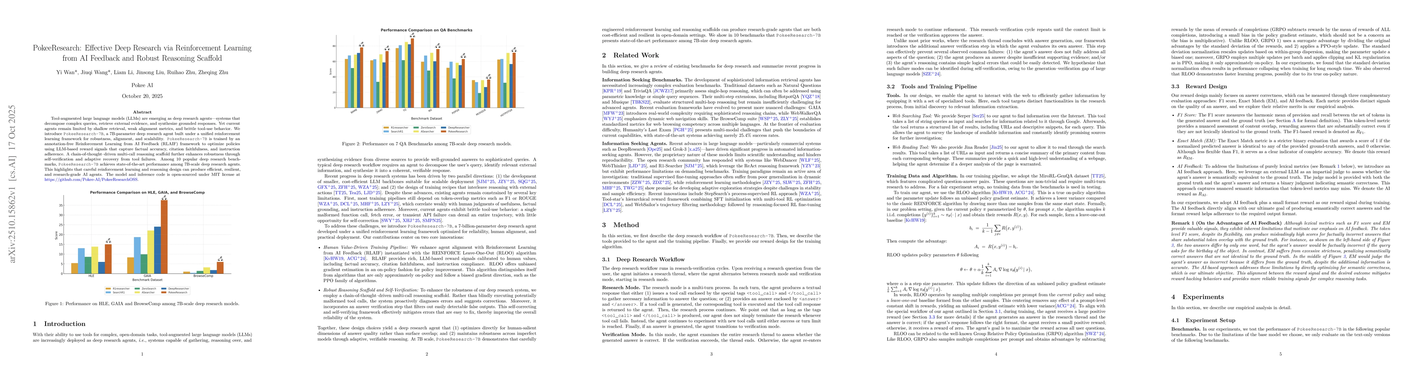 Thumbnail for PokeeResearch: Effective Deep Research via Reinforcement Learning from
  AI Feedback and Robust Reasoning Scaffold