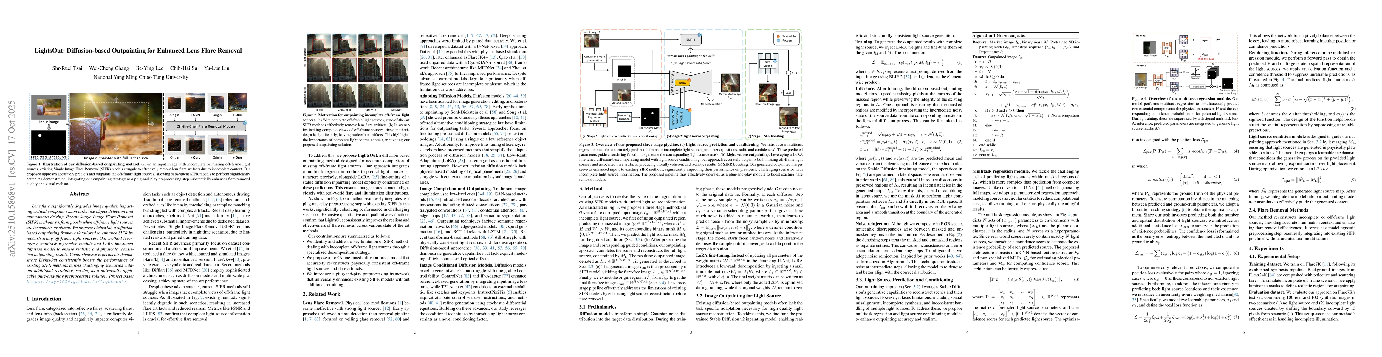 Thumbnail for LightsOut: Diffusion-based Outpainting for Enhanced Lens Flare Removal