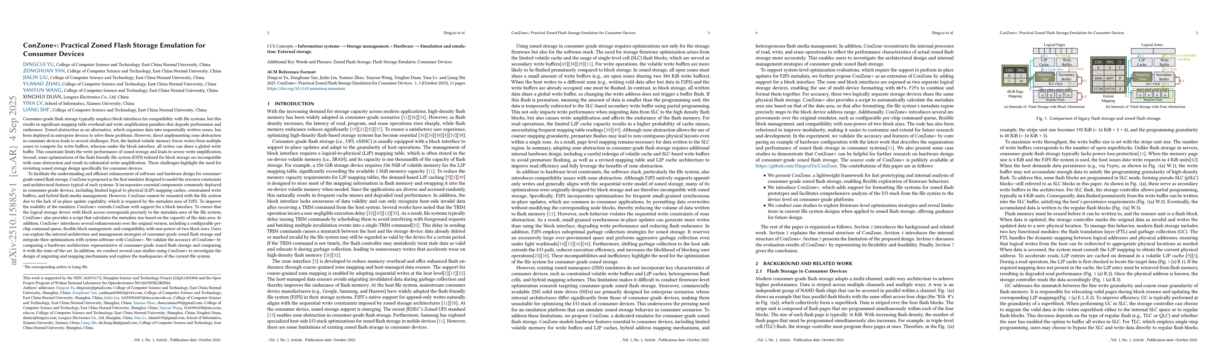 Thumbnail for ConZone+: Practical Zoned Flash Storage Emulation for Consumer Devices