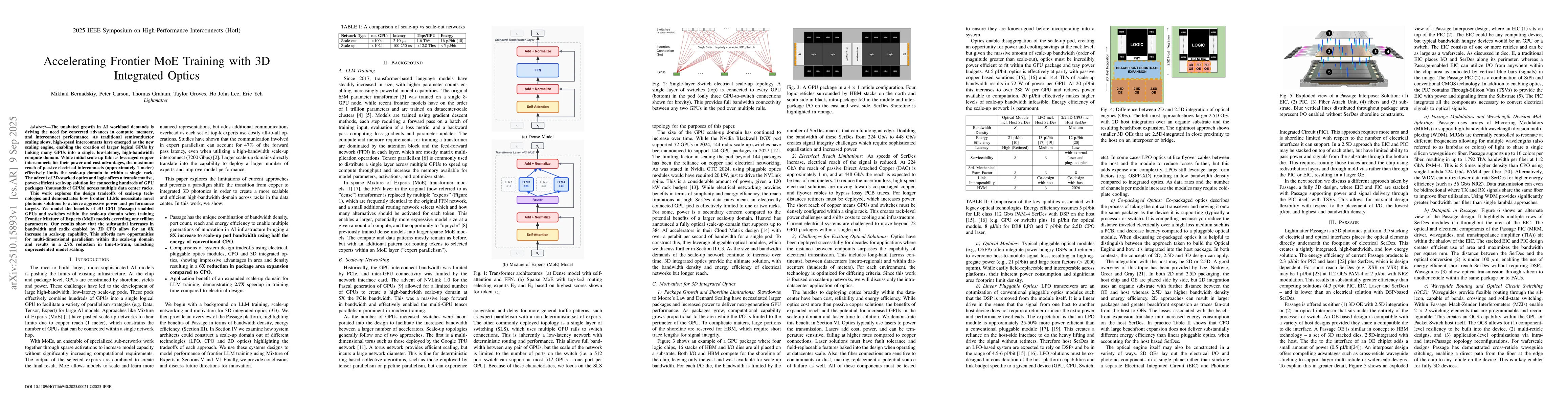 Thumbnail for Accelerating Frontier MoE Training with 3D Integrated Optics
