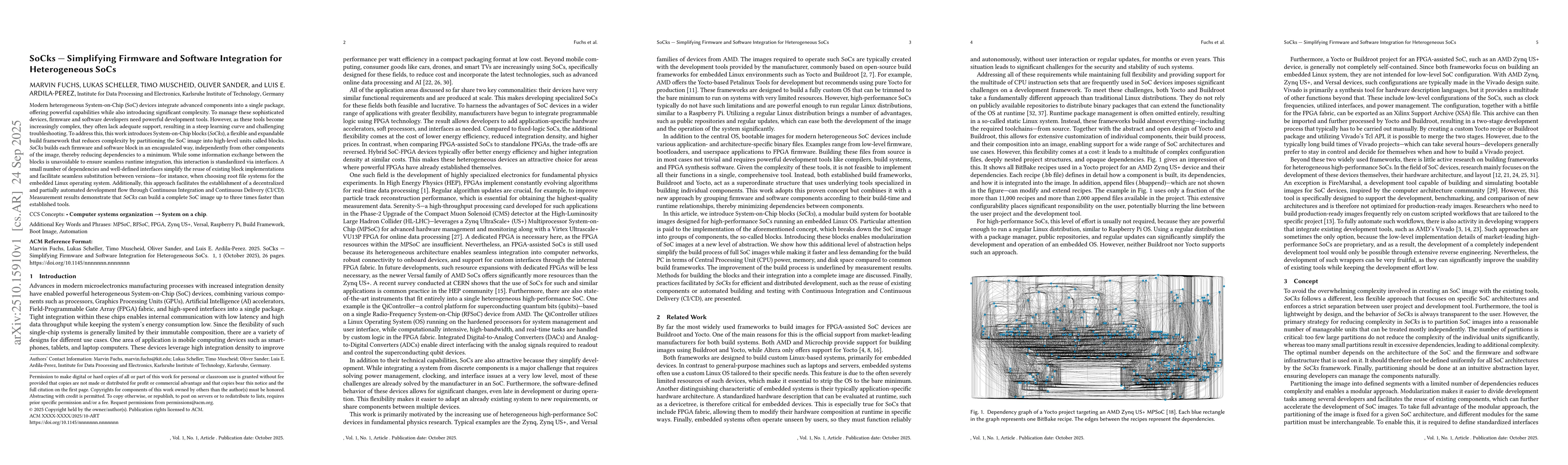 Thumbnail for SoCks - Simplifying Firmware and Software Integration for Heterogeneous
  SoCs