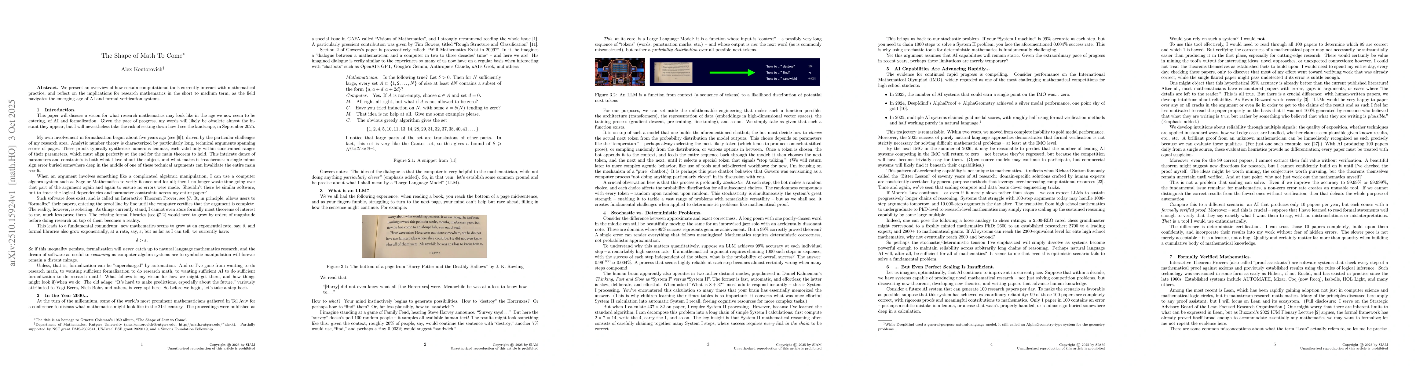 Thumbnail for The Shape of Math To Come