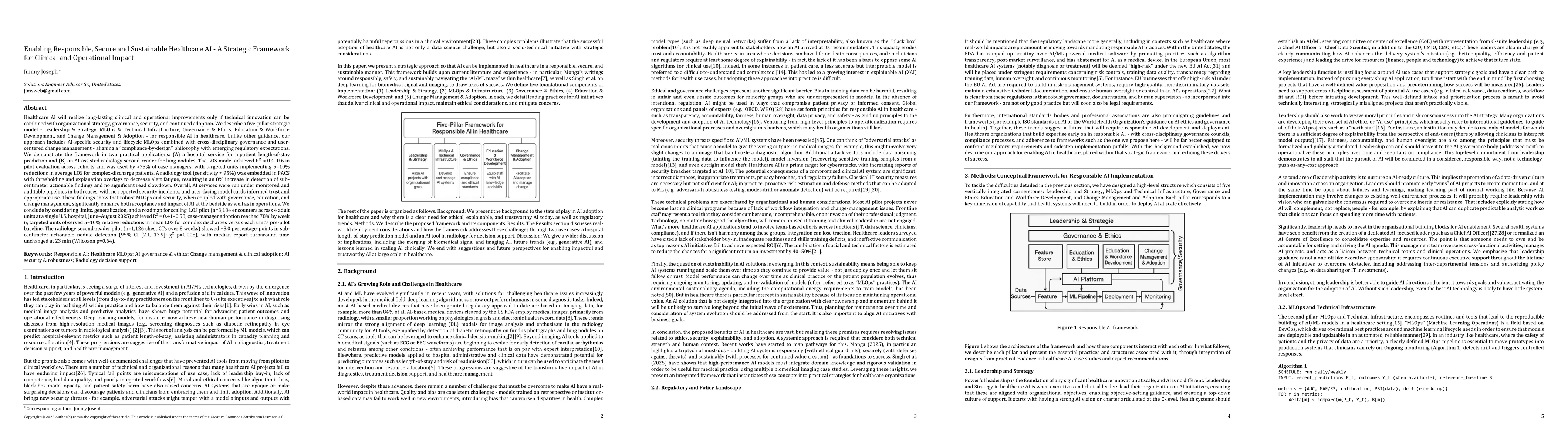 Thumbnail for Enabling Responsible, Secure and Sustainable Healthcare AI - A Strategic
  Framework for Clinical and Operational Impact
