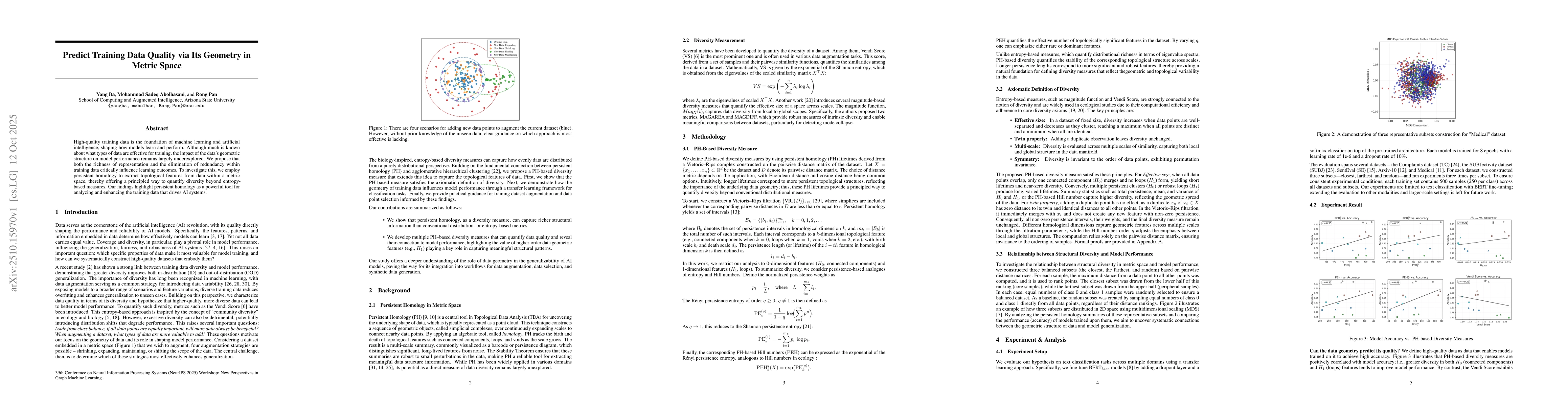 Thumbnail for Predict Training Data Quality via Its Geometry in Metric Space
