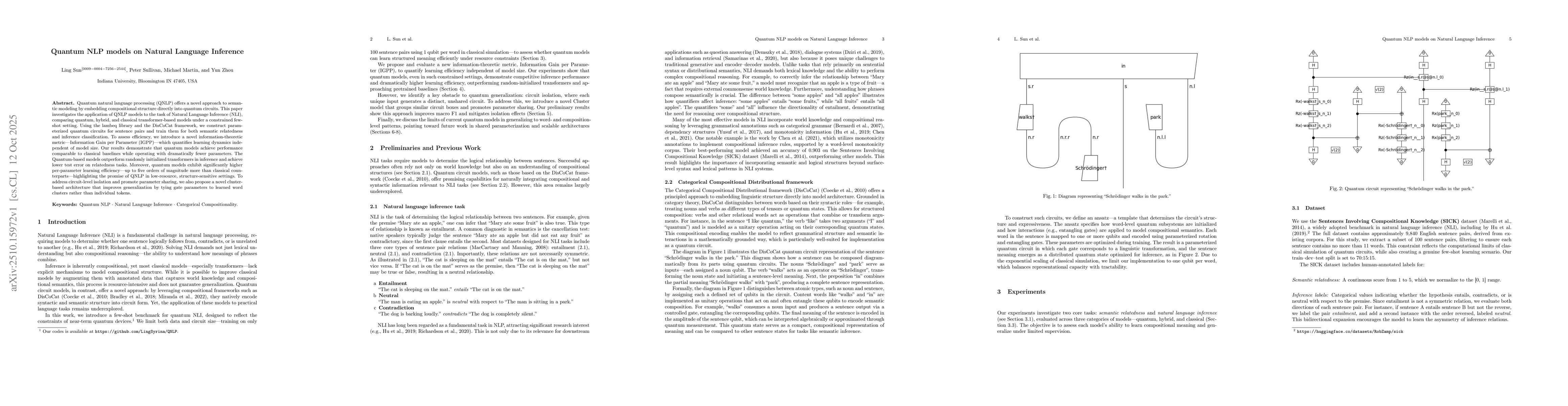 Thumbnail for Quantum NLP models on Natural Language Inference