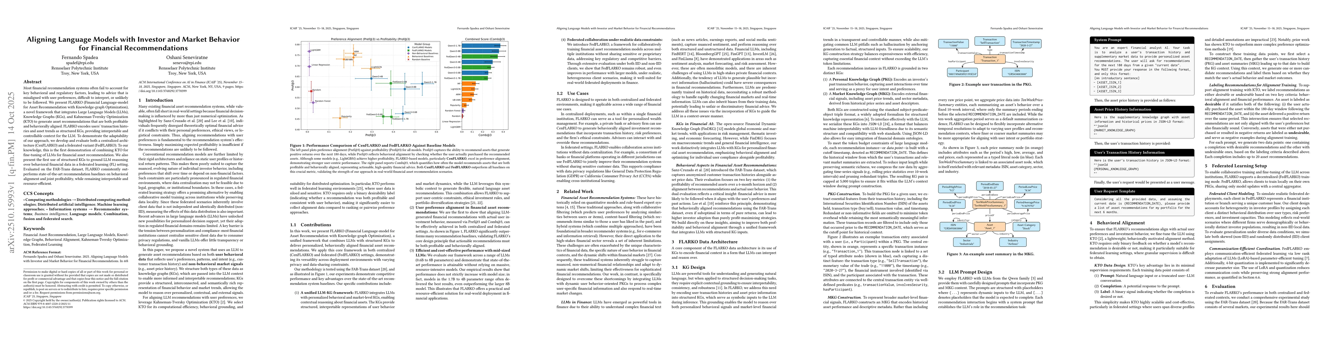 Thumbnail for Aligning Language Models with Investor and Market Behavior for Financial
  Recommendations