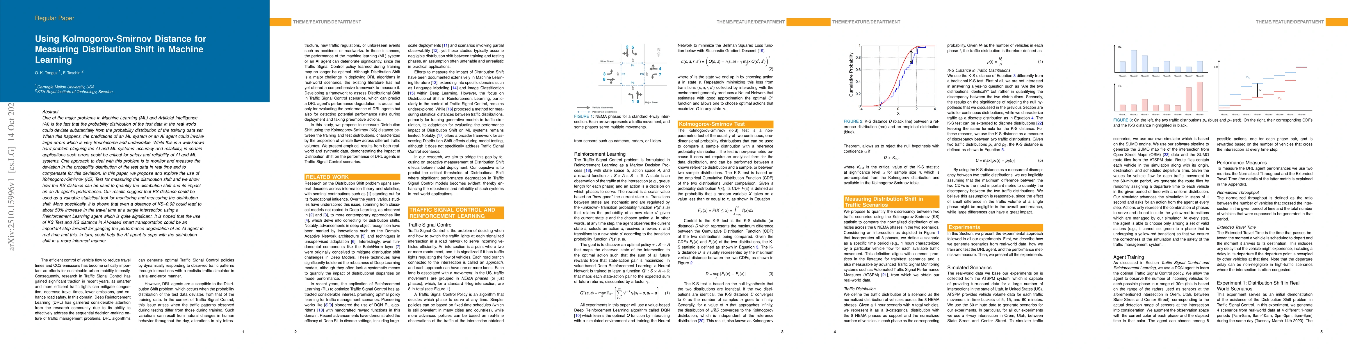 Thumbnail for Using Kolmogorov-Smirnov Distance for Measuring Distribution Shift in
  Machine Learning