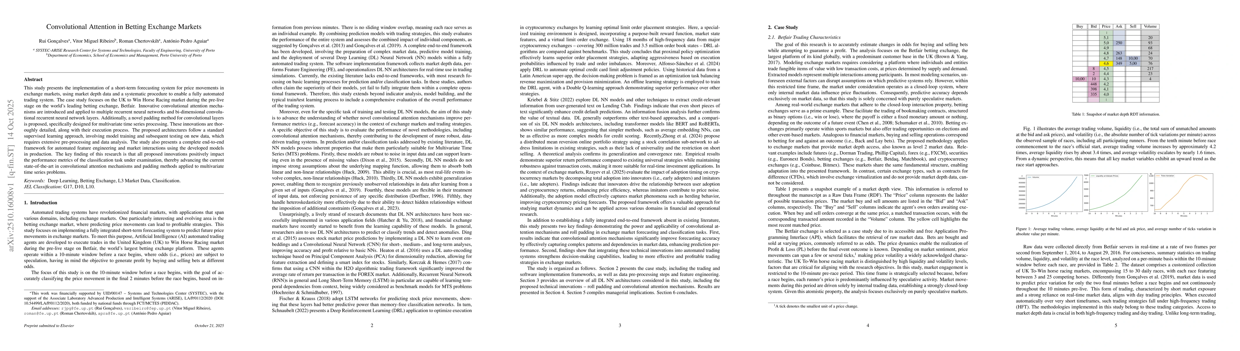 Thumbnail for Convolutional Attention in Betting Exchange Markets