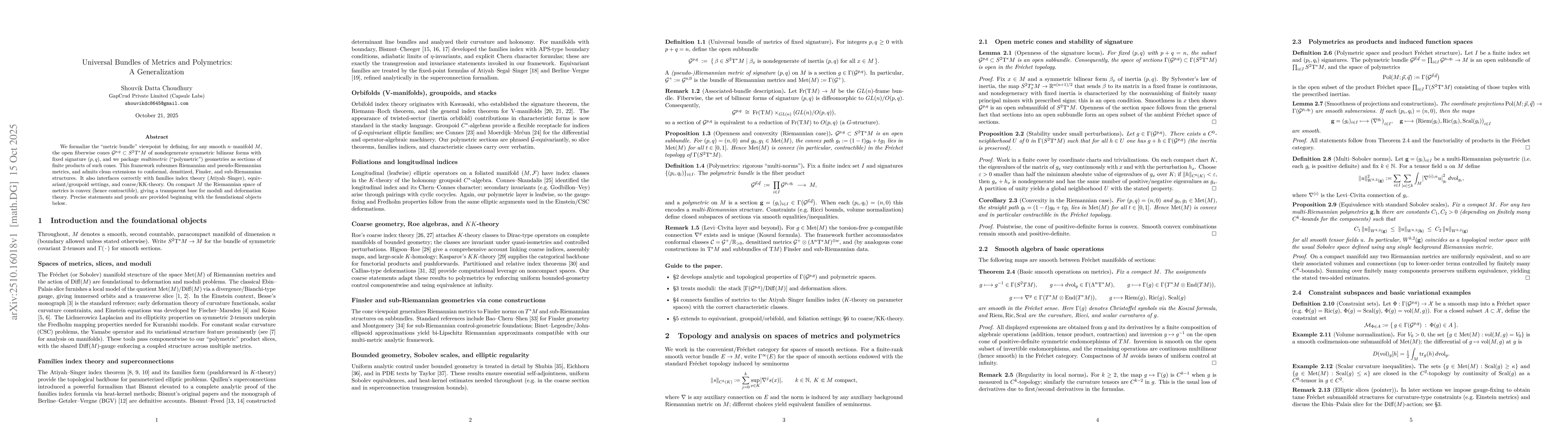Thumbnail for Universal Bundles of Metrics and Polymetrics: A Generalization