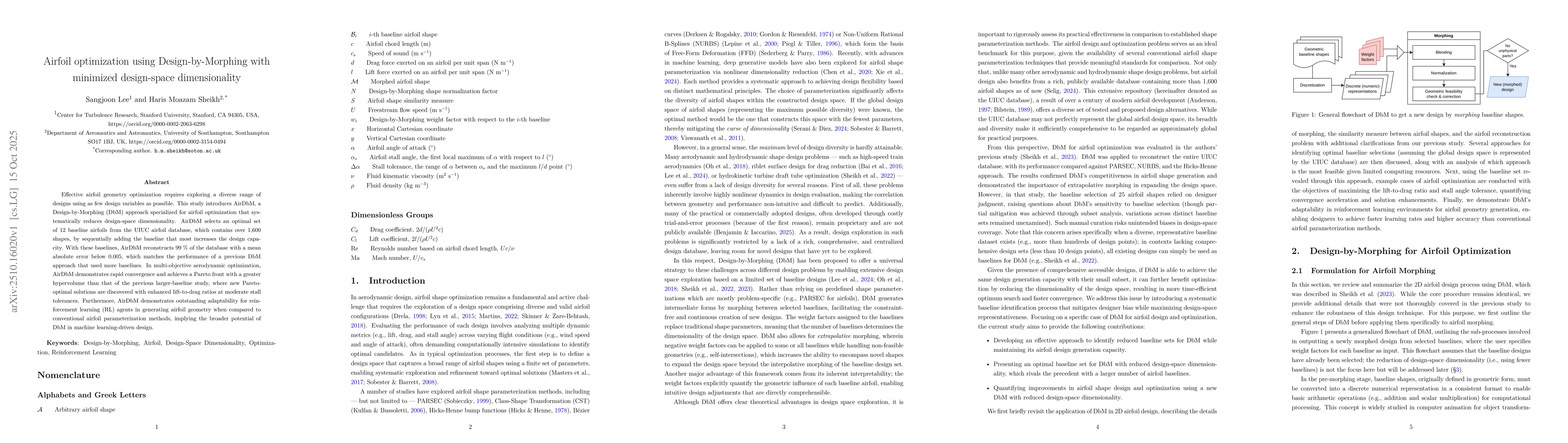 Thumbnail for Airfoil optimization using Design-by-Morphing with minimized
  design-space dimensionality