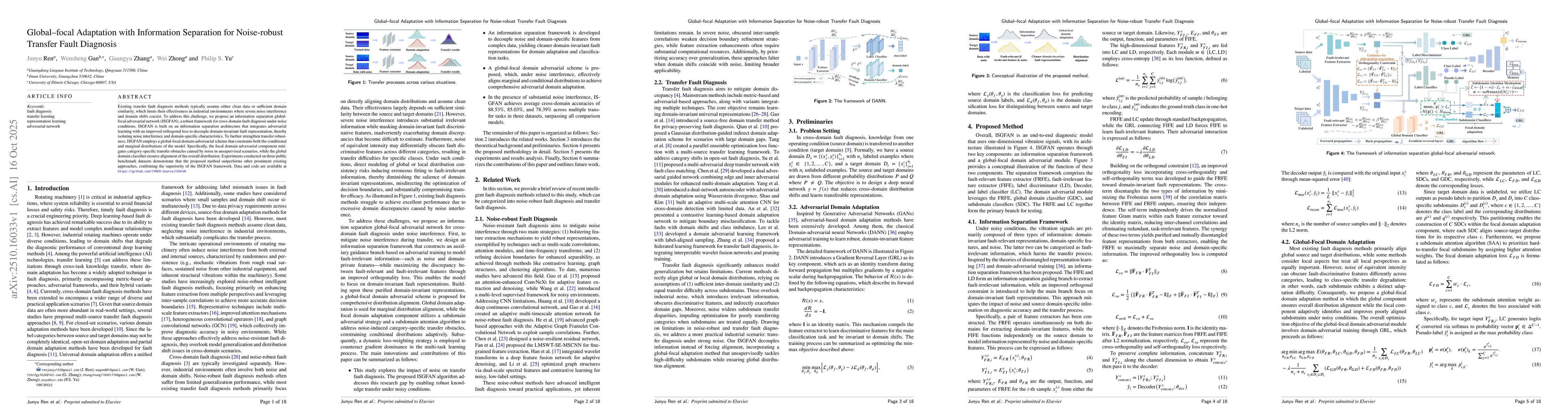 Thumbnail for Global-focal Adaptation with Information Separation for Noise-robust
  Transfer Fault Diagnosis