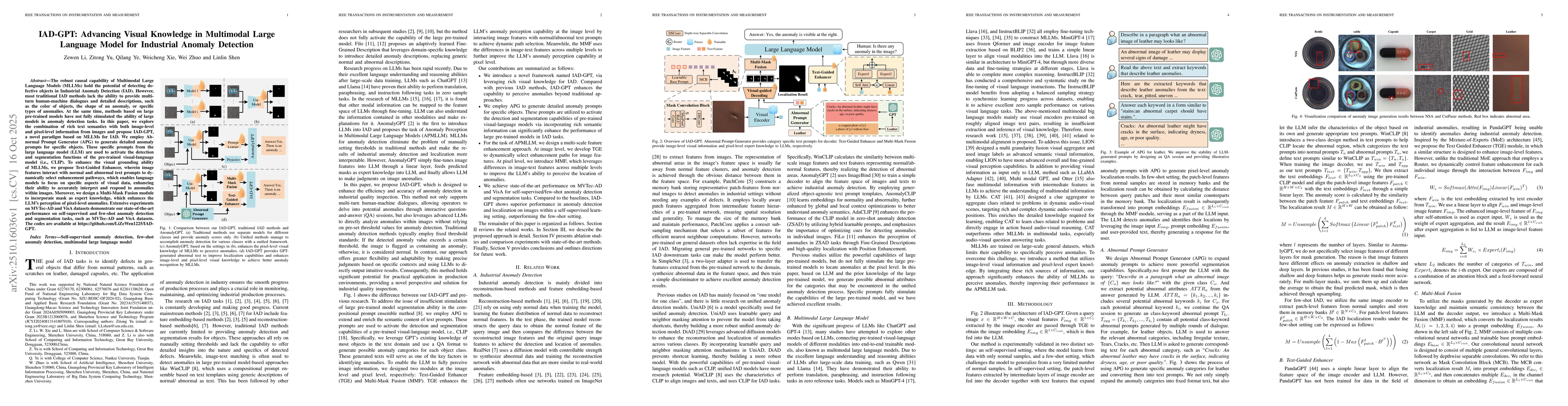 Thumbnail for IAD-GPT: Advancing Visual Knowledge in Multimodal Large Language Model
  for Industrial Anomaly Detection