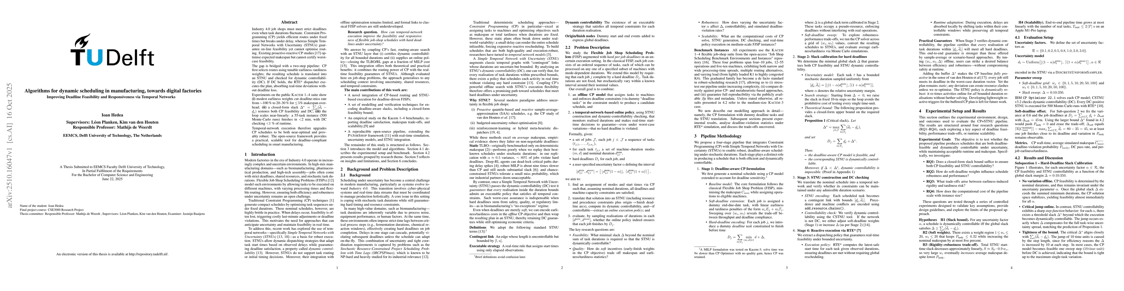 Thumbnail for Algorithms for dynamic scheduling in manufacturing, towards digital
  factories Improving Deadline Feasibility and Responsiveness via Temporal
  Networks
