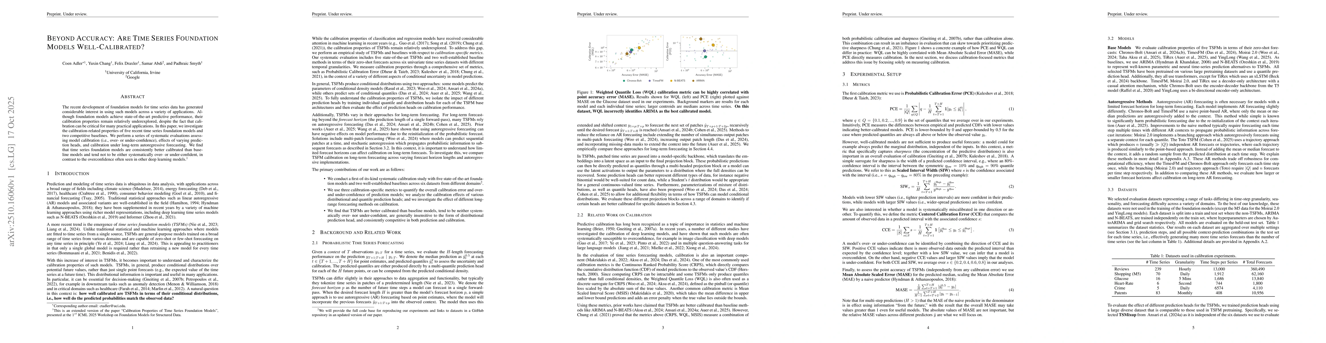 Thumbnail for Beyond Accuracy: Are Time Series Foundation Models Well-Calibrated?