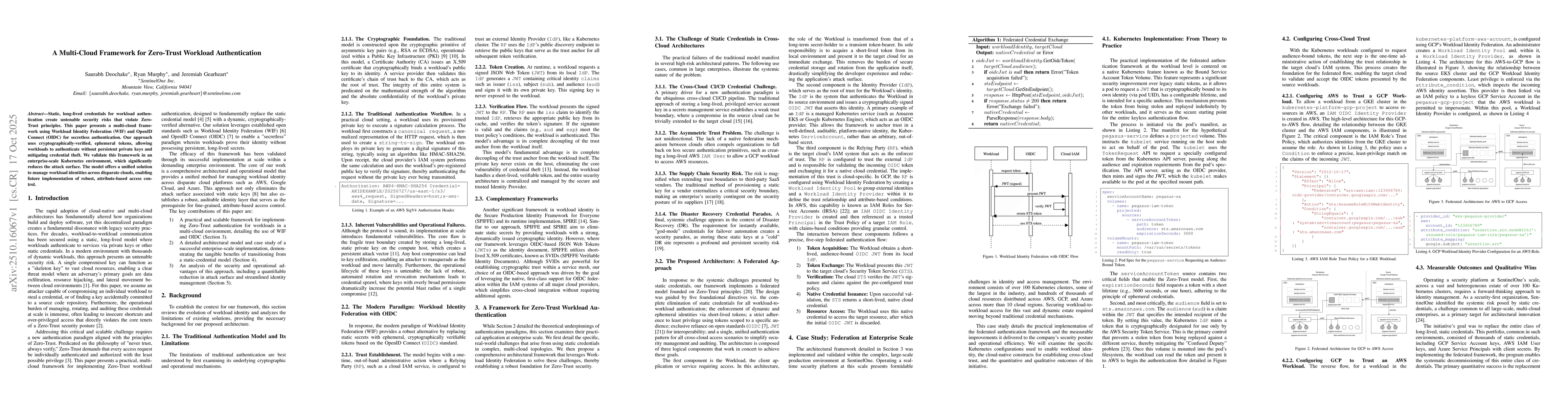 Thumbnail for A Multi-Cloud Framework for Zero-Trust Workload Authentication