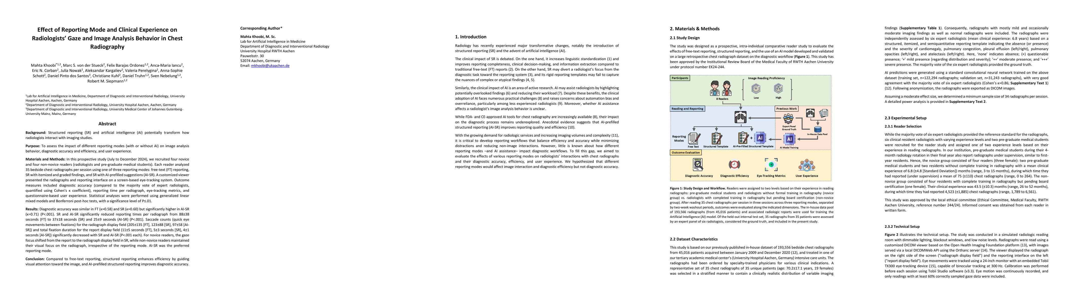 Thumbnail for Effect of Reporting Mode and Clinical Experience on Radiologists' Gaze
  and Image Analysis Behavior in Chest Radiography