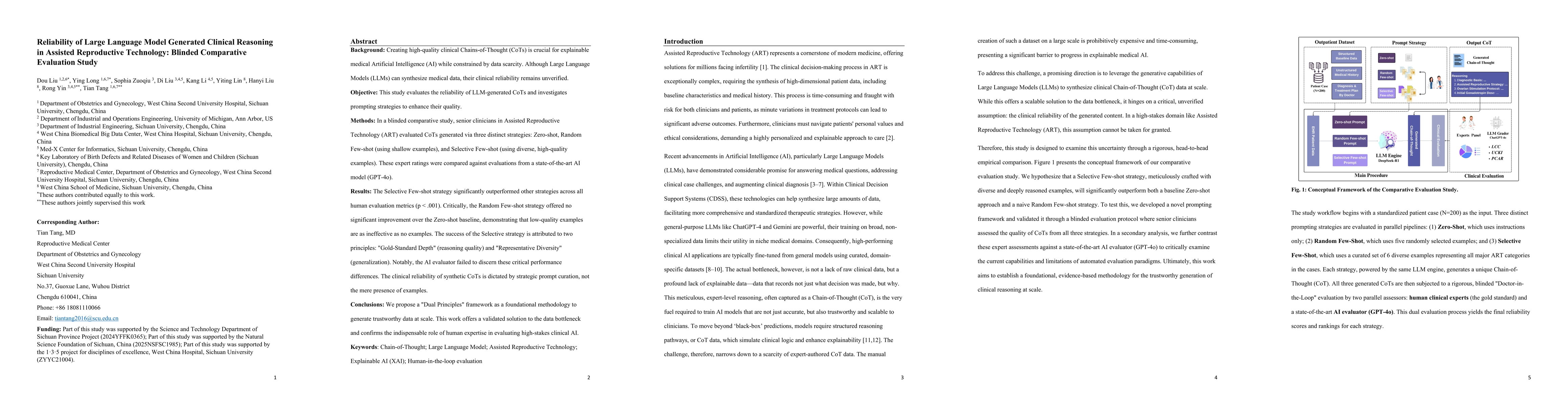 Thumbnail for Reliability of Large Language Model Generated Clinical Reasoning in
  Assisted Reproductive Technology: Blinded Comparative Evaluation Study