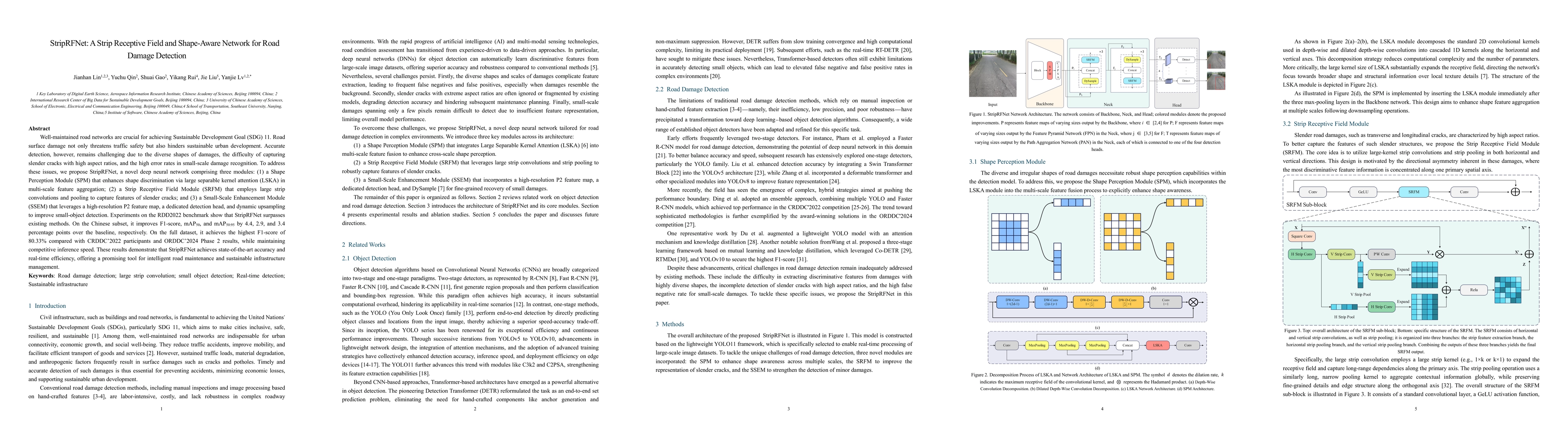 Thumbnail for StripRFNet: A Strip Receptive Field and Shape-Aware Network for Road
  Damage Detection