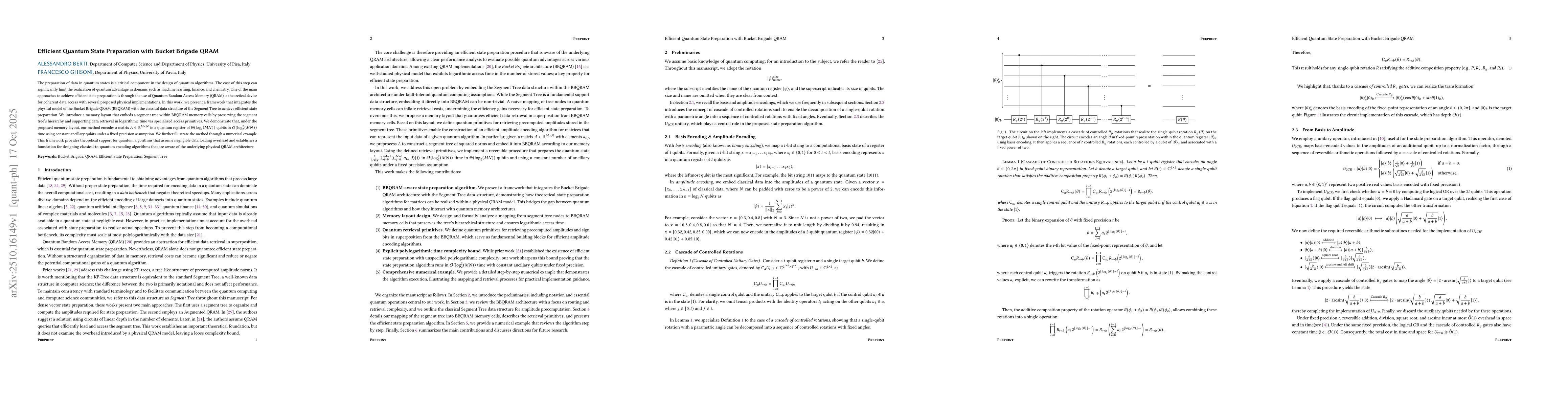 Thumbnail for Efficient Quantum State Preparation with Bucket Brigade QRAM